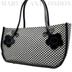 良品◎ マリークワント 肩かけ可 トートバッグ ハンドバッグ 市松模様 花