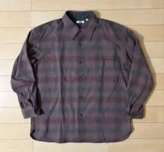 UNIQLO U ヘビーフランネルオーバーサイズシャツ XL パープル a