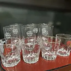 サントリーウイスキー蒸留所のロゴSガラスロックグラス4➕ビールグラス5セット。