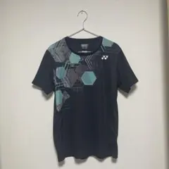 YONEX Tシャツ Lサイズ ブラック/ターコイズ