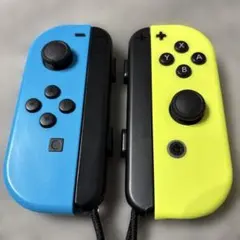 【美品純正完動品】Nintendo Switch ジョイコン 青黄ストラップ付①