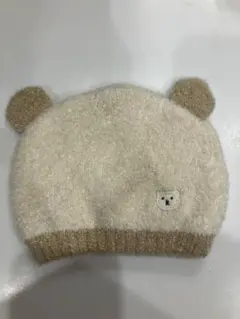 クマ耳付きベビー帽子 42〜46cm