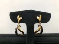 ハート型デザイン イヤリング Pt900 K18