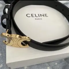 CELINE トリオンフ バイカラーバックル ベルト ヴィンテージセリーヌ