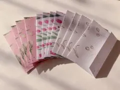 【ハンドメイド】キラキラ箔押し入 チューリップ柄 ミニ封筒 12枚