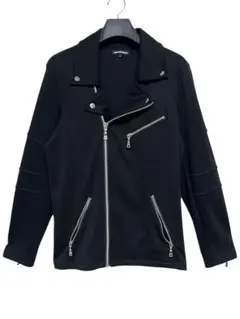 美品　セマンティックデザイン　コットンライダースジャケット　ブラック　サイズXL