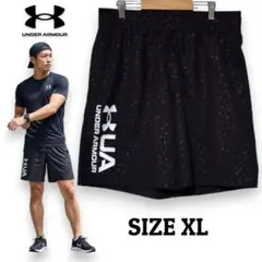 アンダーアーマー ショートパンツ XL 黒 総柄 トレーニング ハーフパンツ