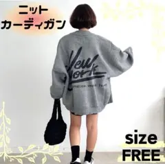 【新品】 韓国服 レディース ニット カーディガン グレー カラーニット Y2K