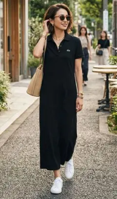 LACOSTE BEAMSBOY別注　ラコステ　ポロシャツワンピース　マキシ丈