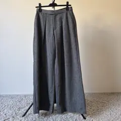 ヘリンボーン柄 グレー ワイドパンツ