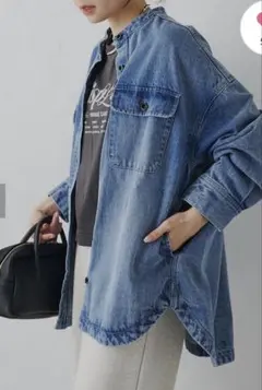 ピュアルセシン　コーンデニムバンドカラーデニムジャケット