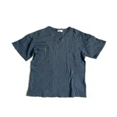 90sヴィンテージ YSLイヴサンローランVネックTシャツロゴ刺繍