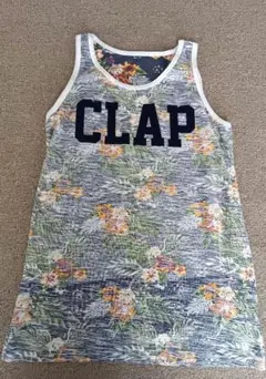 総柄CLAP タンクトップ 花柄 ロゴプリント ハワイアン Lサイズのサムネイル