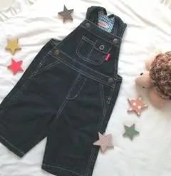 MIKI HOUSE 7分丈インディゴオーバーオール 80㎝