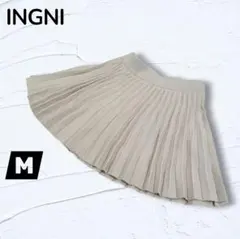 INGNI ピンクベージュ プリーツ フレア ミニスカート M インパン付き