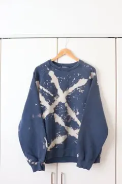 一点物☆USA製adidas刺繍ロゴ ブリーチダメージ加工ボロスウェット常田 