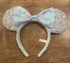 ディズニー ミニー カチューシャ スパンコール 水色