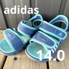 ♡訳あり♡ adidas アディダス　サンダル　マジックテープ　ブルー　青　14