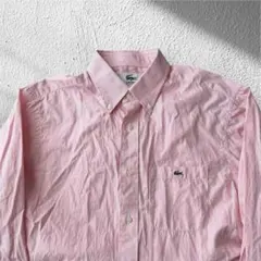 Lacoste ピンク ストライプ 長袖シャツ