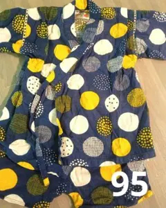 【くろわっさんすべべ】水玉模様 甚平 95cm