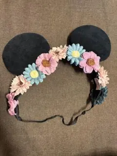 ディズニー ミニー カチューシャ ヘアバンド 花 ゴムタイプ