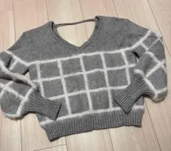 LIP SERVICE リップサービス チェック柄 グレー 長袖 Ｆ