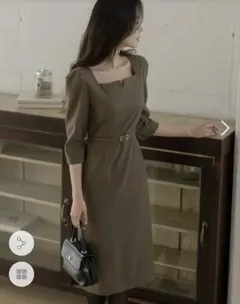 スクエアネックワンピース