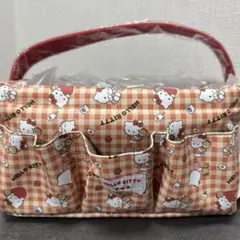 新品♡ハローキティ　オレンジ　レッド　赤　仕切り付収納ケース　レトロ　収納ケース