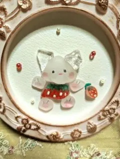 シーグラスアート～いちごお洋服かわいい猫ちゃん～