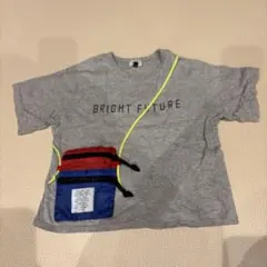 キッズ 半袖Tシャツ ポシェット付き グレーのサムネイル