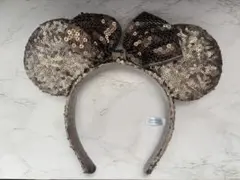 シルバー スパンコール ミニー耳カチューシャ