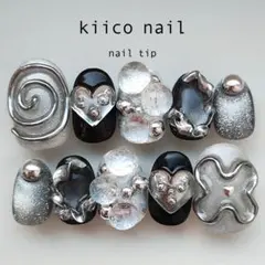 【匿名配送】367.ネイルチップ現品　個性派　ハートネイル　シズニルック