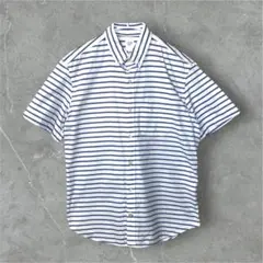 【美品】 未使用品 GAP ボーダー ボタンダウンシャツ コットン100% M