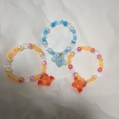 カラフルな妖精チャーム付きブレスレット 3個セット