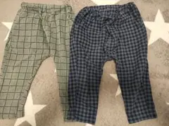 チェック柄ボトムス2枚セット 90cm