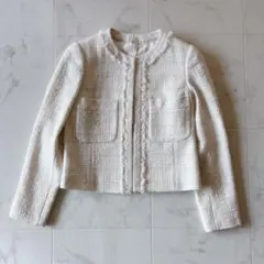 美品✨　《アナイ》　ノーカラーツイードジャケット　近年