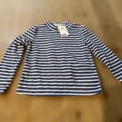 長袖カットソー 青と白のストライプ 120/130