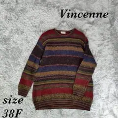 ヴァンセンヌ (35F) クルーネック セーター ニット 長袖 イタリア製 毛混