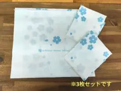洗顔てぬぐい　お得な3枚セット　日本製　綿100%　桜柄　ブルー　※箱なし
