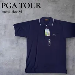 【新品】PGA TOUR ゴルフウェア 半袖 ポロシャツ ネイビー Mのサムネイル