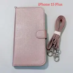 ★iPhone 15 Plus 対応 手帳型 スマホケース ローズゴールド
