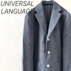 UNIVERSAL LANGUAGE テーラードジャケット チェック柄 ポケット