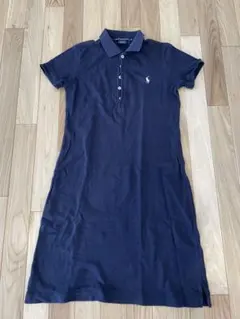 ポロ・ラルフ・ローレン ネイビー 半袖ポロワンピース