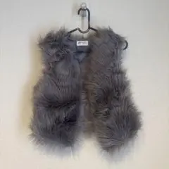 PANPAN DRESS フェイクファーベスト グレー