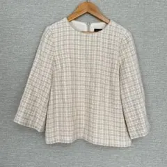 # グリーンレーベルリラクシング ツイード プルオーバー 七分袖トップス