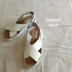 【美品】CAMPER ORUGA 24㎝ ホワイト クロスストラップのサムネイル
