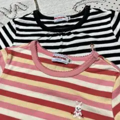 美品♡ミキハウス♡ストライプ長袖カットソー2枚セット♡100