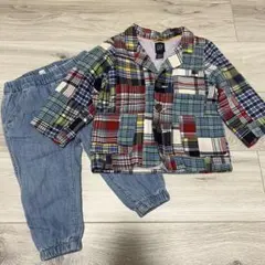 ベビーギャップ　チェックジャケット　デニムパンツ　2点セット　80サイズ