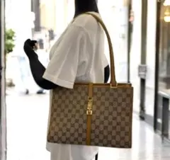 GUCCI グッチ ジャッキー ゴールド金具 GGキャンバス トートバッグ