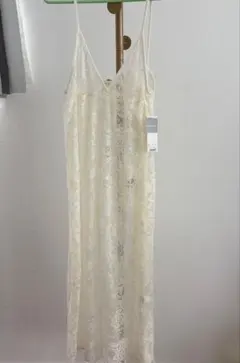 GU レースキャミワンピース レイヤードワンピース ノースリーブ オフホワイト